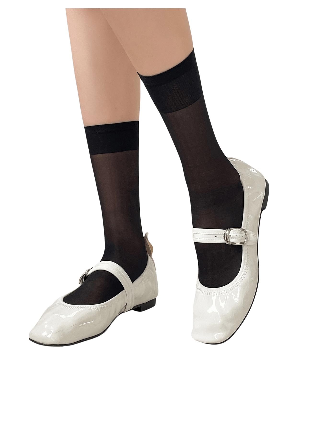 Milumia Women's Mesh Sheer Socks Ankle High Socks Black One Size