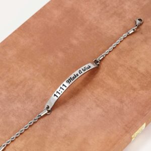 cuffsecret Adjustable 11:11 Make A Wish Bracelet (Steel)