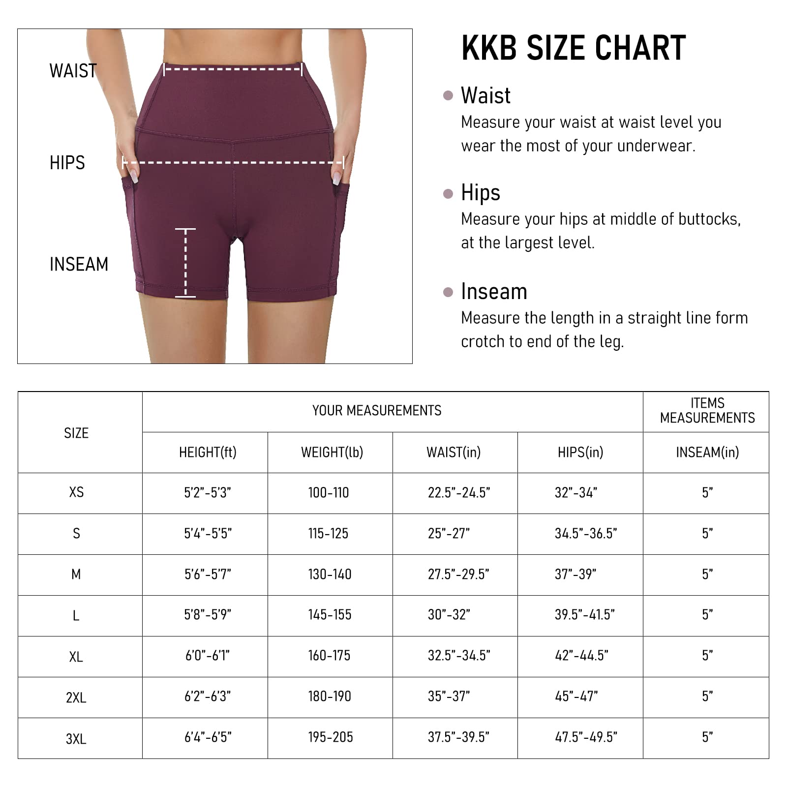 KKB Women's 8''/5'' High Waist Active Wear Shorts Yoga Leggings, Tummy Control Workout Shorts Side Pockets Running Pants (Medium, 5"-Purple)