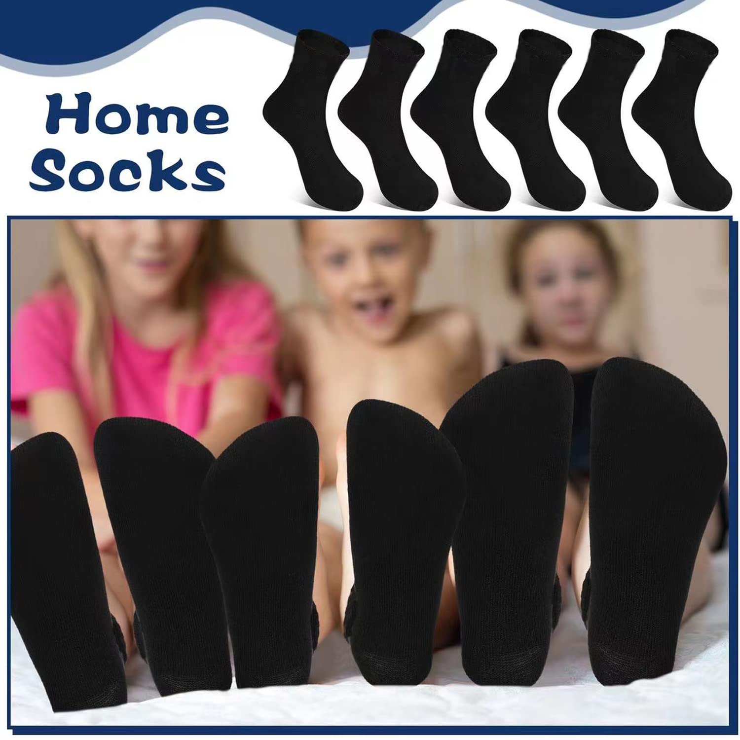 Hanaive Bulk 100 Pair Kids Black Crew Socks Unisex Stretch Cotton Socks Soft Comfortable Kids Dress Socks Basketball Soccer Training Socks for Toddlers Kids Youth Age 5-10