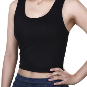 3-Piece Women's Crop Top Set, Workout Sleeveless Racerback Tanks - Black, White, Grey (X-Large)