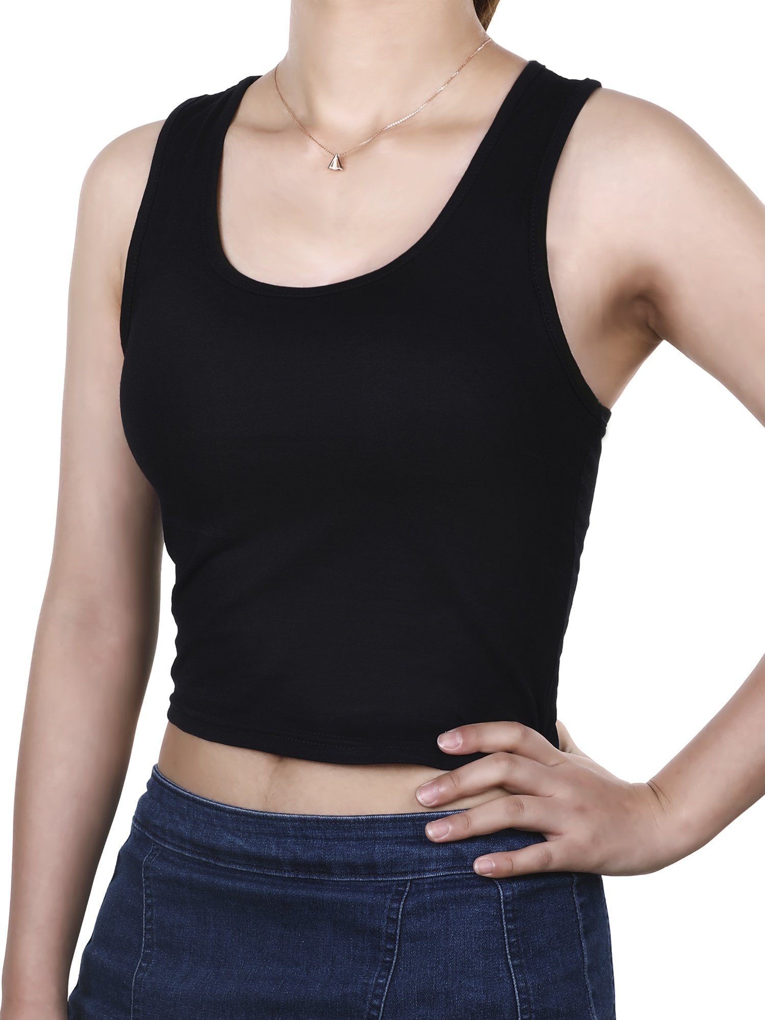 3-Piece Women's Crop Top Set, Workout Sleeveless Racerback Tanks - Black, White, Grey (X-Large)