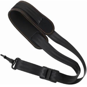 e-Times Saxophone Neck Strap, Soft Adjustable Sax Leather Neck Padded for Alto Tenor Soprano Baritone Sax, Clarinet