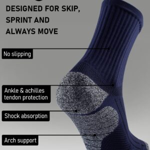 SITOISBE Cushioned Compression Unisex Mid-crew Socks 4-Pack, X-Large, Navy Blue