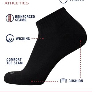 IZOD Men's Athletic Socks - Performance Cushion Quarter Socks (10 or 12 Pack), Size 6-12.5, Black/Grey (12Pk)