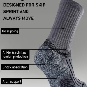 SITOISBE Cushioned Compression Unisex Mid-crew Socks 4-Pack, X-Large, Black Gray Navy Blue Greenlake