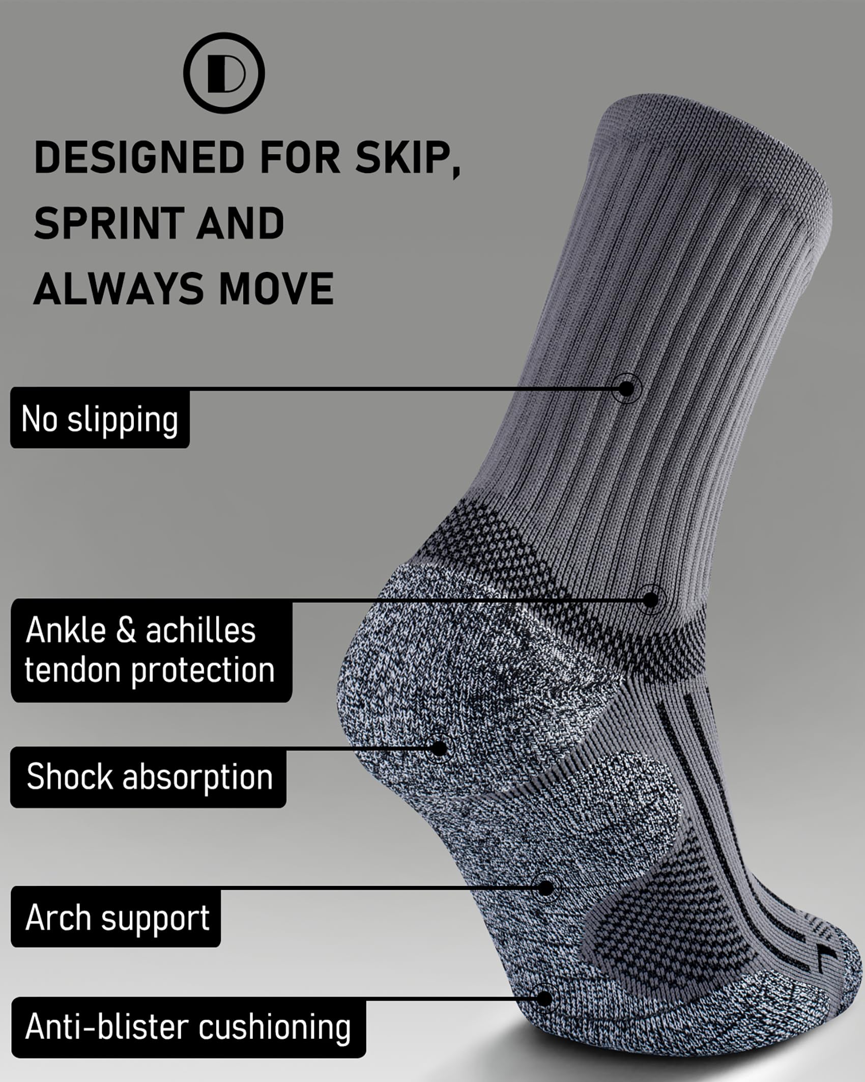 SITOISBE Cushioned Compression Unisex Mid-crew Socks 4-Pack, X-Large, Black Gray Navy Blue Greenlake