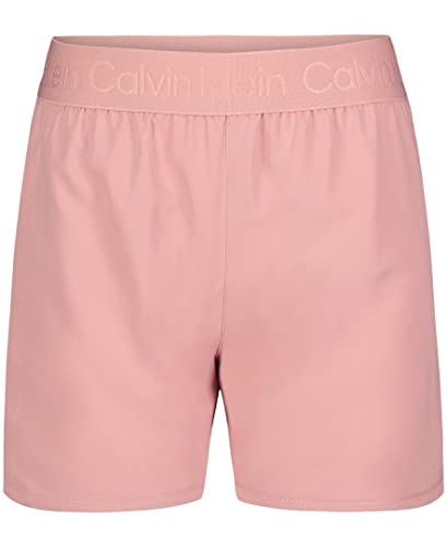 Calvin Klein Girls' Performance Running Shorts, Quick-Drying Mesh, Elastic Waistband & Pull-On Style, Rose Tan Tulip, 8-10