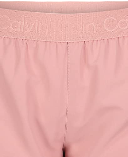 Calvin Klein Girls' Performance Running Shorts, Quick-Drying Mesh, Elastic Waistband & Pull-On Style, Rose Tan Tulip, 8-10