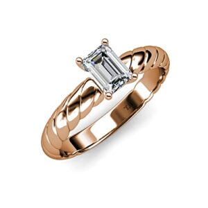 round igi certified lab grown diamond (vs1/f) 1.00 ct women solitaire rope engagement ring 14k rose gold-7.0