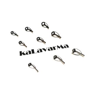 Kalavarma Saltwater Fishing Rod Tip top Repair Kit Heavy Duty Rod Repair Kit Stainless Steel Ceramics Fishing Rod Replacement Tips 60pcs (White)