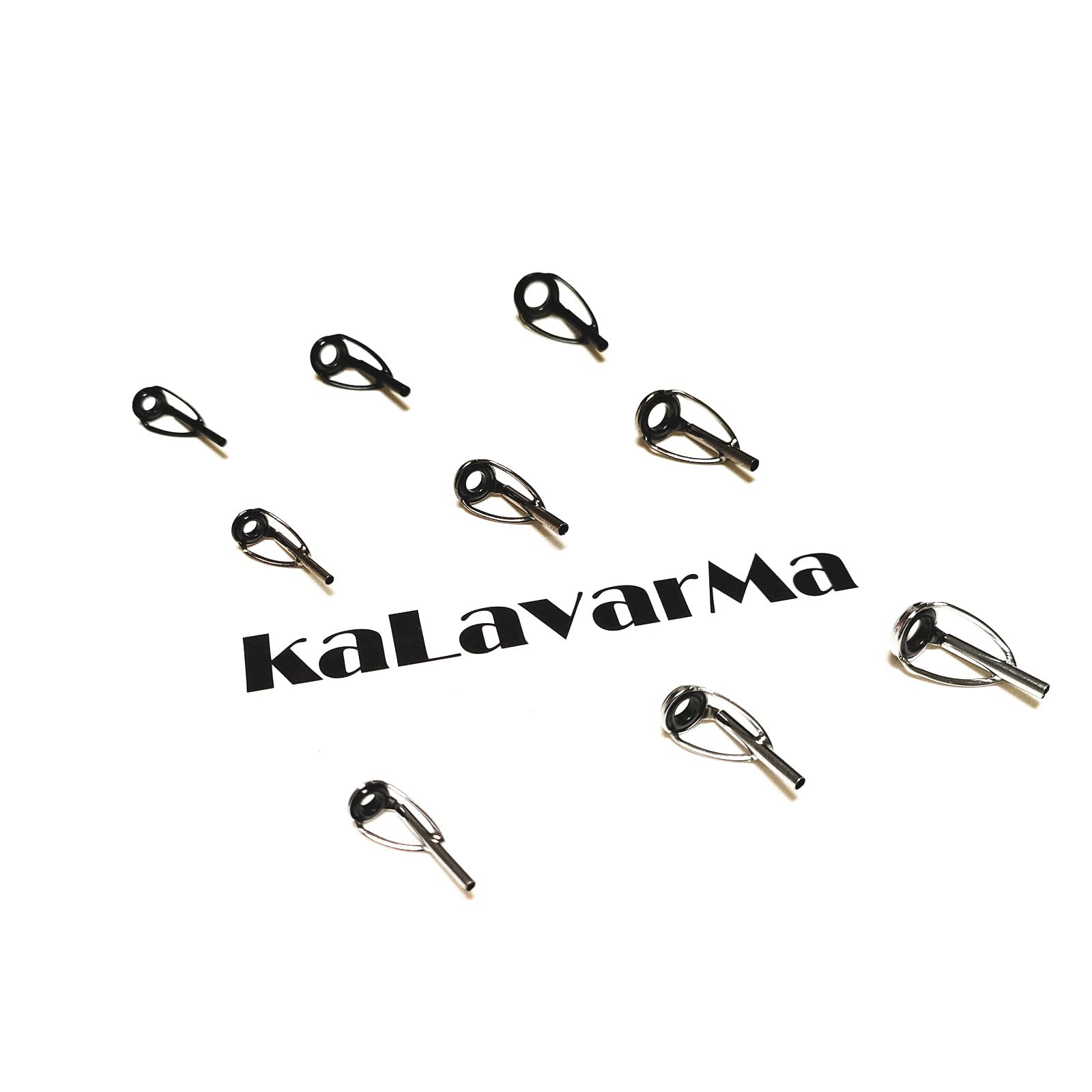 Kalavarma Saltwater Fishing Rod Tip top Repair Kit Heavy Duty Rod Repair Kit Stainless Steel Ceramics Fishing Rod Replacement Tips 60pcs (White)