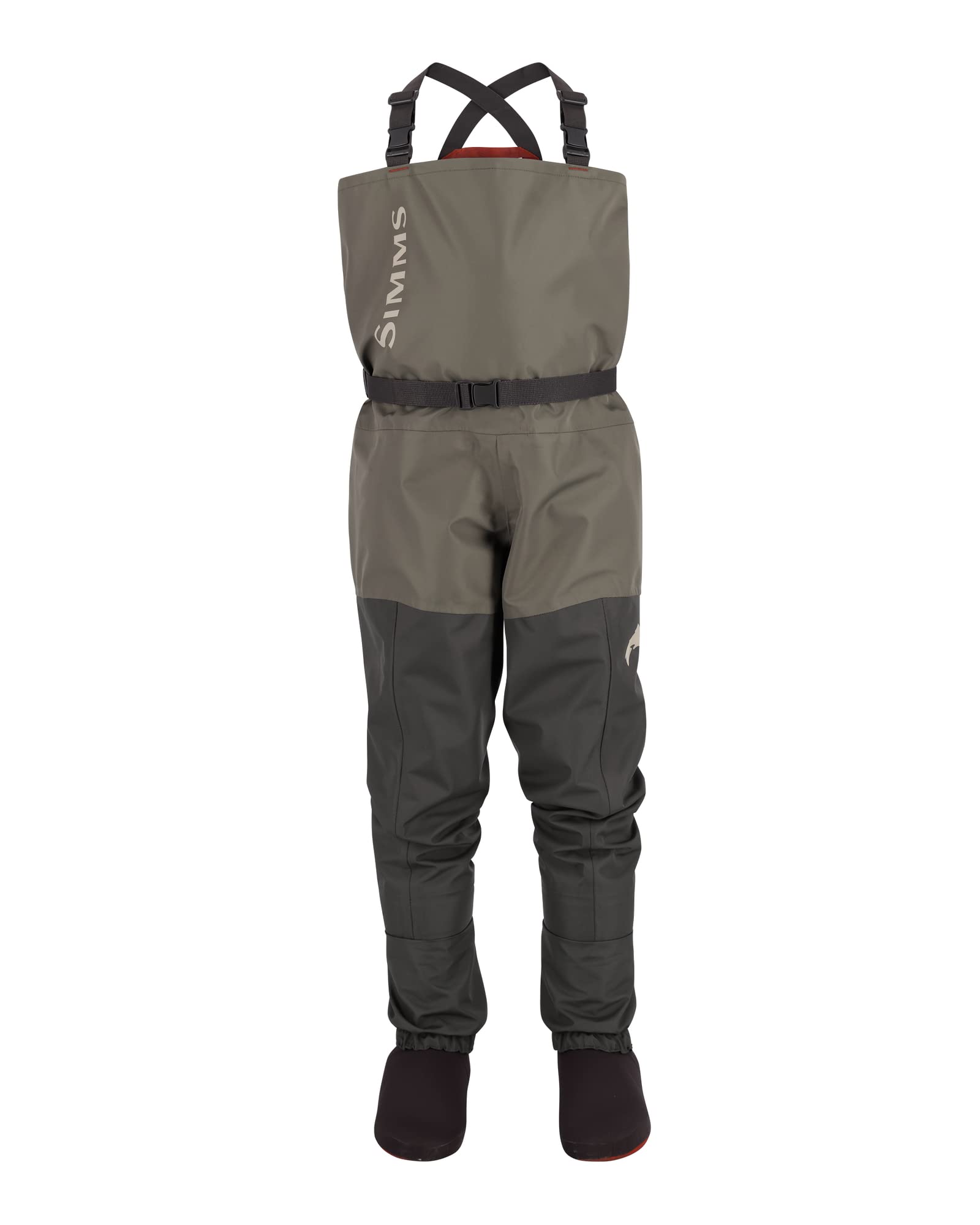 Simms Kid’s Tributary Stockingfoot Chest-High Fishing Waders - Durable, Breathable, Waterproof Fly Fishing Waders for Youths-Basalt-Large