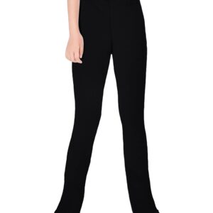 Figure Skating Pants Girls 13-14 Years Old Solid Black Comfortable Seamless Practice Leggings for Big Kids Training Exercise