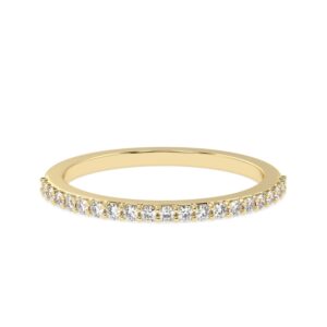 FACETS JEWELS 0.25 Ct Solid Gold Minimalist Moissanite Eternity Ring Round-Cut VVS Clarity DEF Grade Moissanite Wedding Anniversary Promise Rings For Her - 10K Solid Gold 3