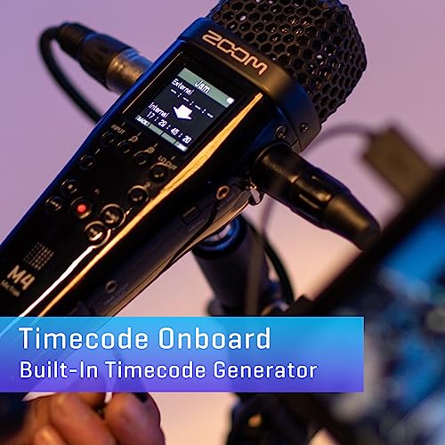 Zoom M4 MicTrak with 32-Bit Float, 4-Tracks, 2 XLR/TRS inputs, X/Y Mic Capsule, Timecode, Normalization, On-Board Monitoring, Battery Powered, Audio Interface, For Musicians, Podcasters, Videographers