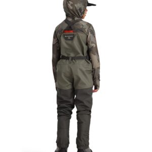 Simms Kid’s Tributary Stockingfoot Chest-High Fishing Waders - Durable, Breathable, Waterproof Fly Fishing Waders for Youths-Basalt-Large