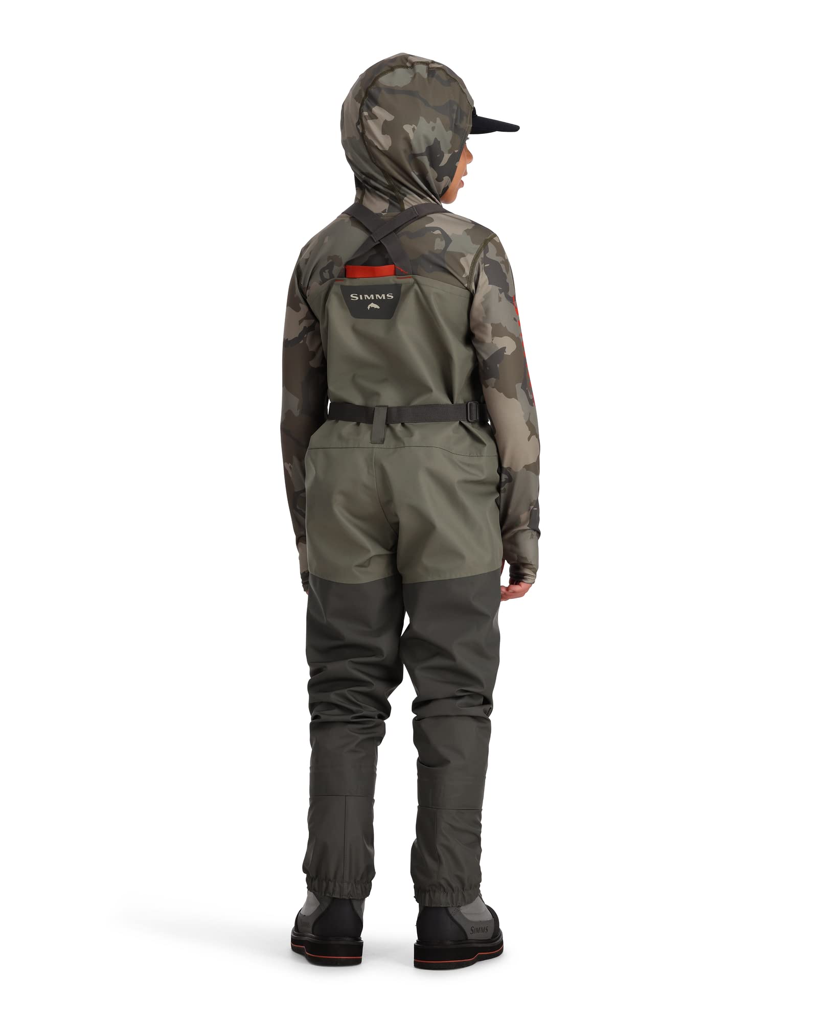 Simms Kid’s Tributary Stockingfoot Chest-High Fishing Waders - Durable, Breathable, Waterproof Fly Fishing Waders for Youths-Basalt-Large