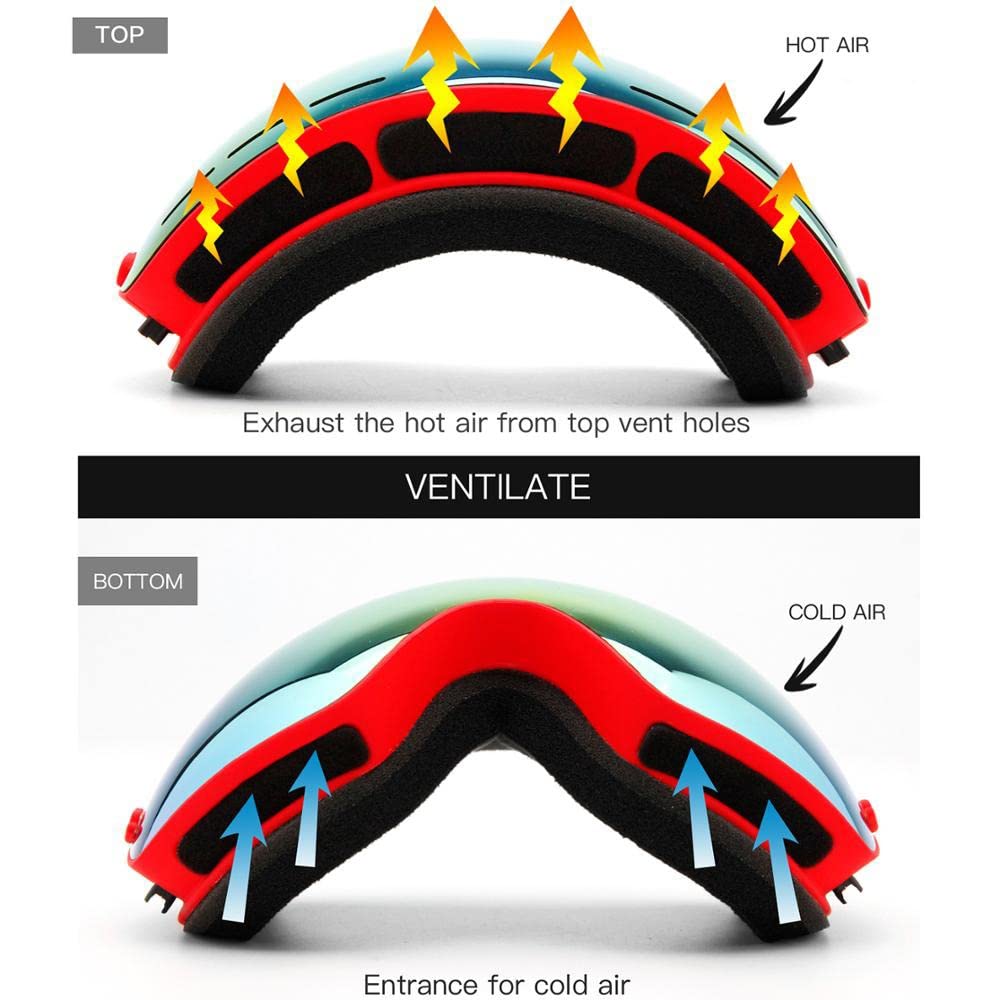 LEPSJGC Ski Goggles - Interchangeable Lens - Premium Snow Goggles Snowboard Goggles for Men and Women ski Item (Color : C)