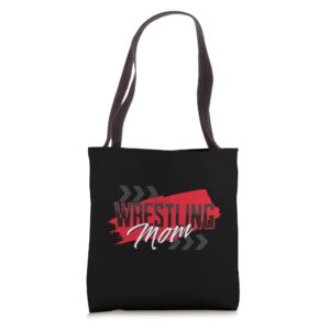 funny wrestling mom cute love fighting wrestler tote bag