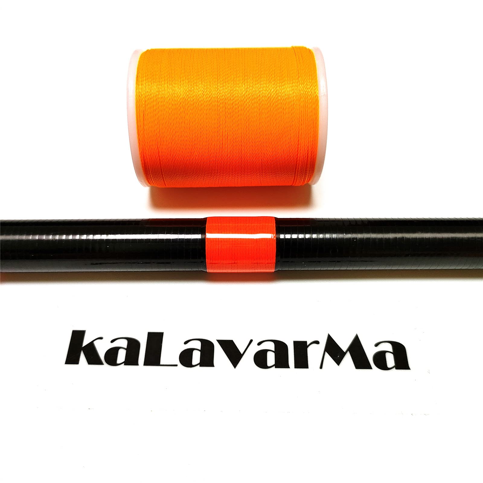 (8pcs*130yd) Kalavarma Rod Wrapping Thread Fluorescent 7 Color Every Spool 130yd 120m Complete Pack add Extra a Black Color Thread