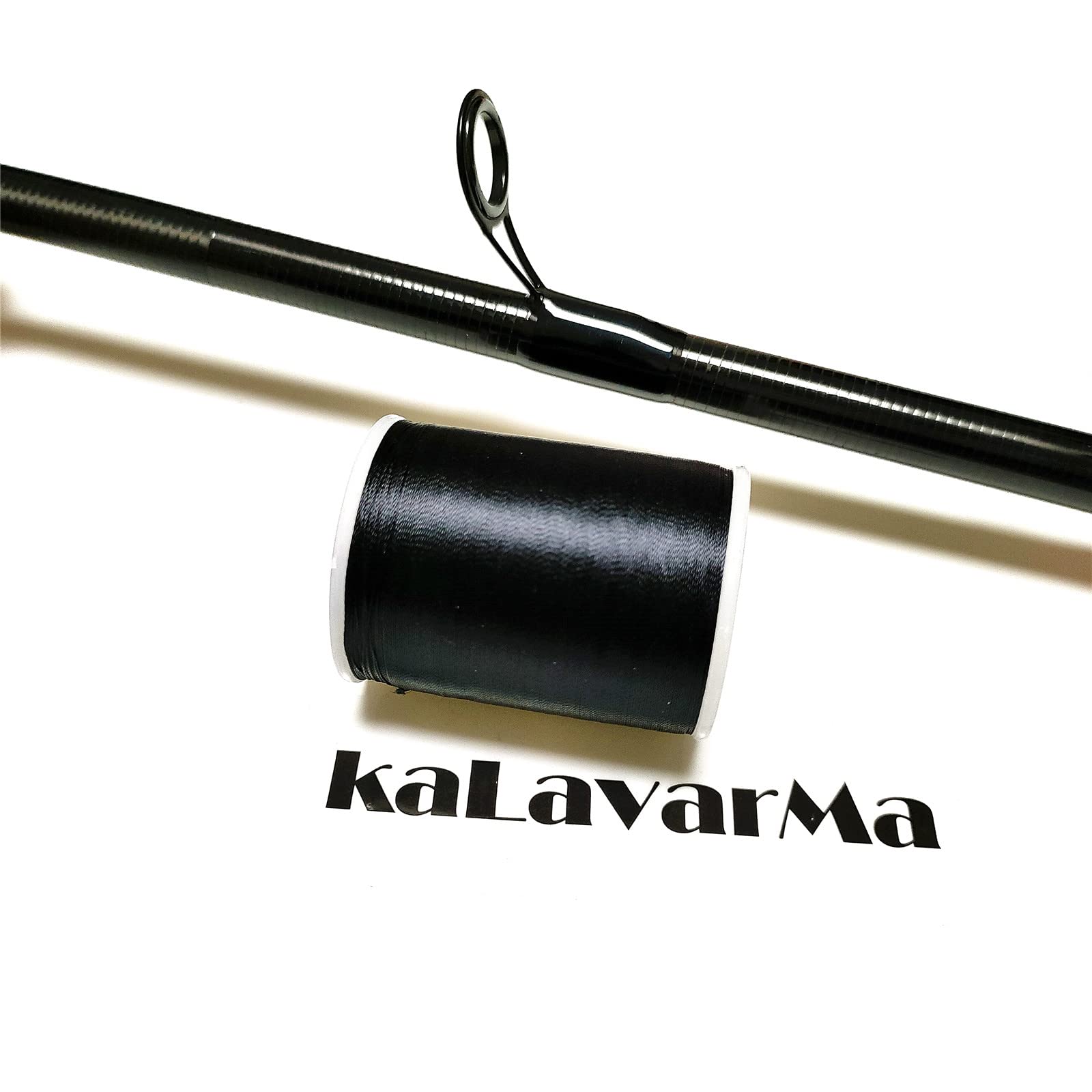 (8pcs*130yd) Kalavarma Rod Wrapping Thread Fluorescent 7 Color Every Spool 130yd 120m Complete Pack add Extra a Black Color Thread