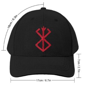 Anime Berserk Logo Cap Embroidery Dad Hat Adjustable Cotton Baseball Caps for Men Black