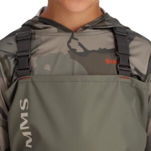 Simms Kid’s Tributary Stockingfoot Chest-High Fishing Waders - Durable, Breathable, Waterproof Fly Fishing Waders for Youths-Basalt-Large