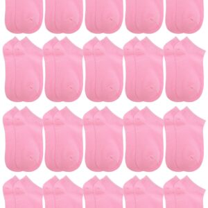 Funtery 20 Pairs Ankle Socks for Women Breathable Low Cut Athletic Socks Dry Fit No Show Soft Pastel Color Socks for gift(Pink)