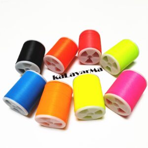 (8pcs*130yd) kalavarma rod wrapping thread fluorescent 7 color every spool 130yd 120m complete pack add extra a black color thread