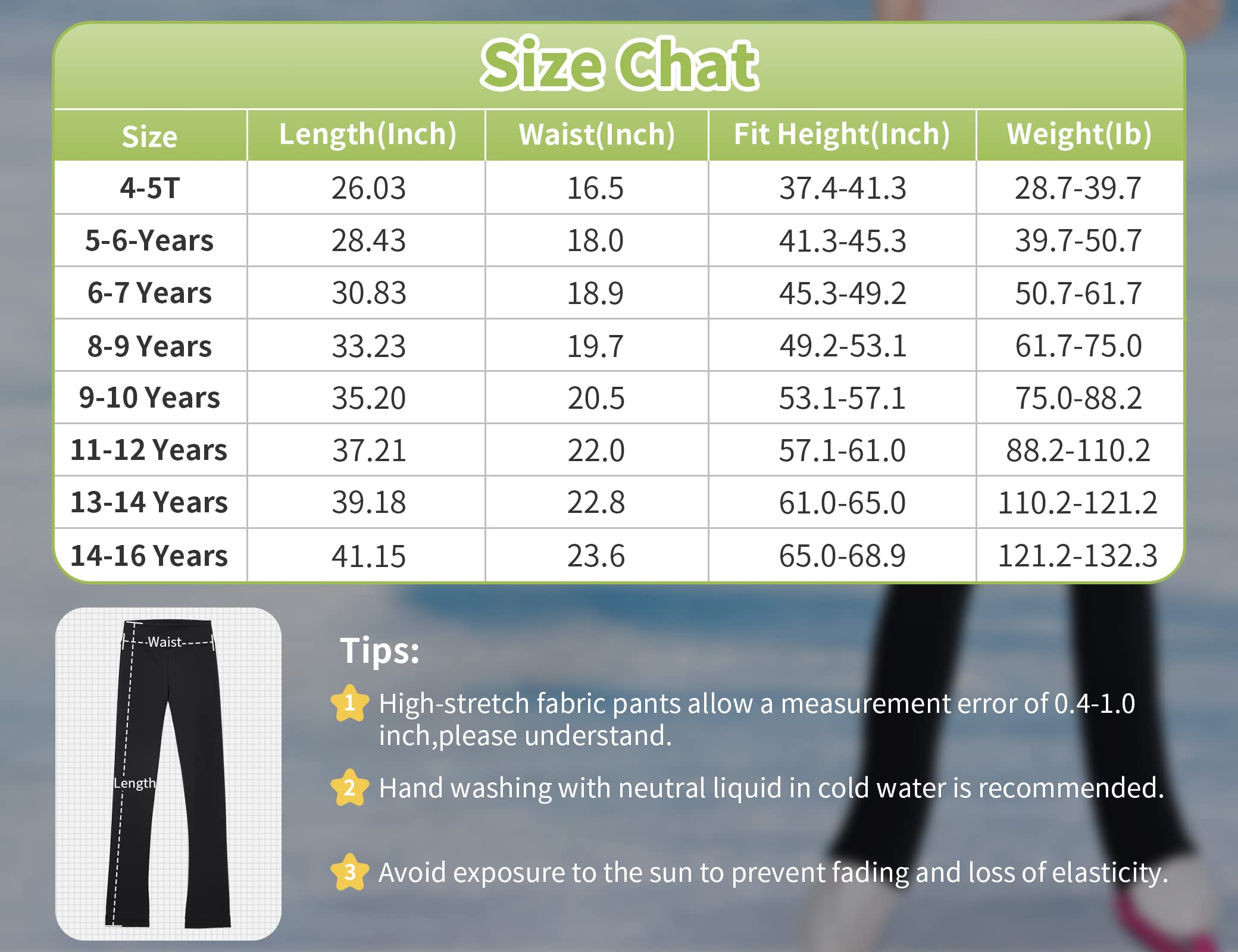 Figure Skating Pants Girls 13-14 Years Old Solid Black Comfortable Seamless Practice Leggings for Big Kids Training Exercise