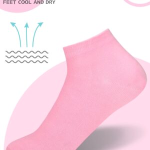 Funtery 20 Pairs Ankle Socks for Women Breathable Low Cut Athletic Socks Dry Fit No Show Soft Pastel Color Socks for gift(Pink)