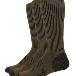 Wrangler Mens Ultra Dri Compression Seamless Toe Tall Boot Socks 3 Pair (as1, alpha, l, regular, regular, Coyote)