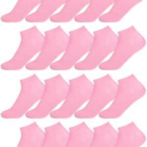 Funtery 20 Pairs Ankle Socks for Women Breathable Low Cut Athletic Socks Dry Fit No Show Soft Pastel Color Socks for gift(Pink)