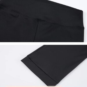 Figure Skating Pants Girls 13-14 Years Old Solid Black Comfortable Seamless Practice Leggings for Big Kids Training Exercise