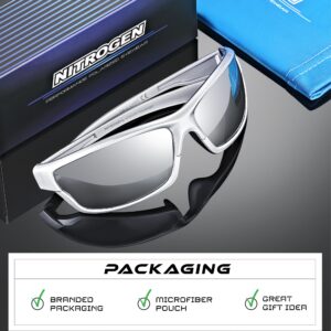 Nitrogen Polarized Wrap Around Sport Sunglasses for Men Women UV400 Driving Fishing Running Sun Glasses