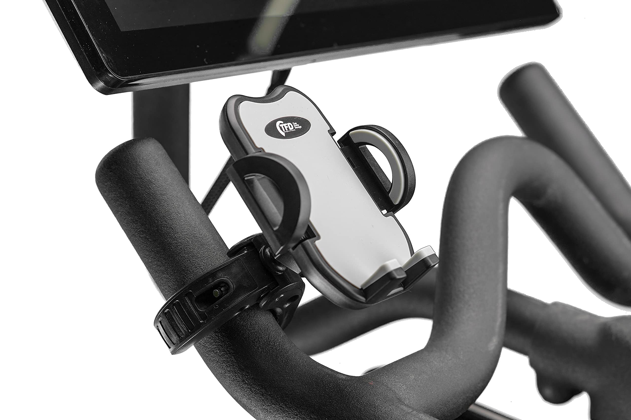 TFD The Pivot for Peloton Bikes + TFD Cell Phone Bike Mount - Expandable Sides Phone Holder for Bike | 360° Movement Monitor Adjuster - Easily Adjust & Rotate Your Peloton Screen | Peloton Accessories