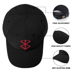 Anime Berserk Logo Cap Embroidery Dad Hat Adjustable Cotton Baseball Caps for Men Black