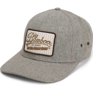 Big Bamboo Heathered Vintage Fly Fishing Patch Cap (Heathered Brown)