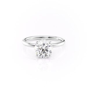 Moissanite Ring 925 Sterling Silver Handmade Hidden Halo Engagement Ring 1.00 CT Round Cut Moissanite Diamond Halo Solitaire Wedding Bridal Rings for Women Her Propose Ring (White, 6)