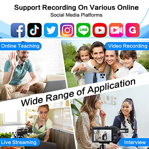 Wireless Lavalier Microphone, OSA Camera Microphone for iPhone, Android Phone, Camera, Clip-on Plug & Play Auto-sync and Noise Reduction for Video Recording, Interview