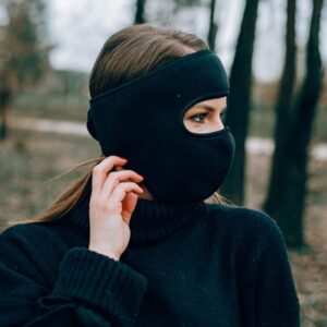 Nichalous Winter Fleece Mask Warm Mask Cycling Warm Fleece Mask Men Women Full Cover Face Mask Outdoor Cold Weather Windproof Mask Breathable Thickened Dustproof (Black)