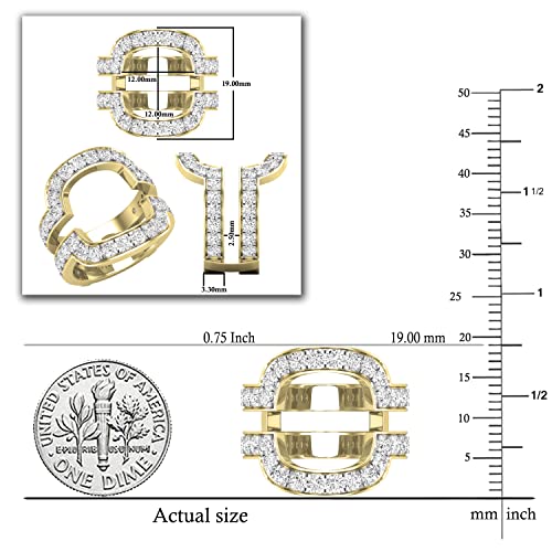 Dazzlingrock Collection Round White Diamond Enhancer Ring (White Diamond 2.07 ctw) in 14K Yellow Gold, Size 5.5