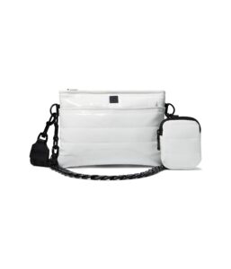 think royln downtown crossbody - purse for women - polyester construction - zippered back - detachable strap white patent one size one size