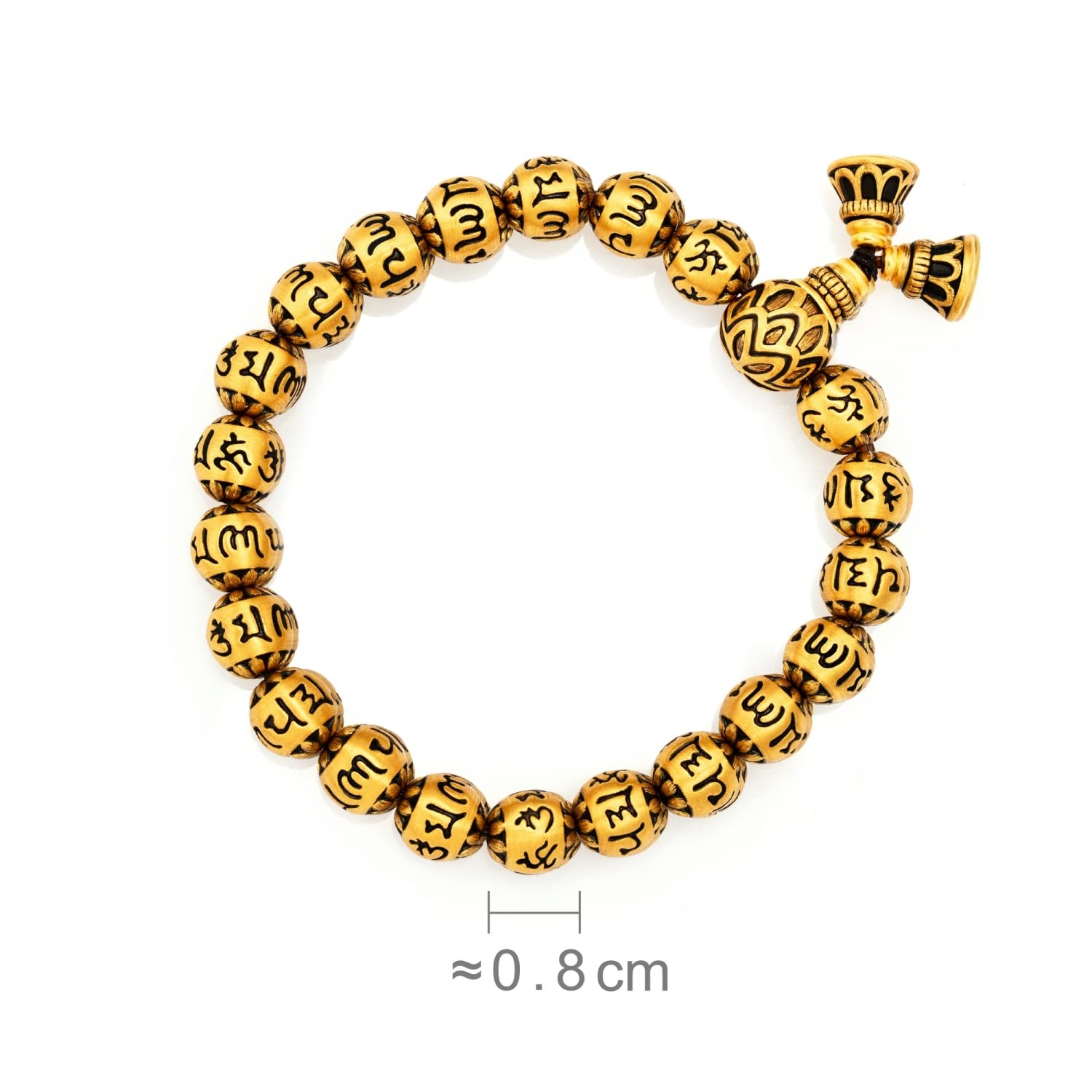 CHOW SANG SANG Cultural Blessings 999 24K Solid Gold Price-by-Weight 23.2g Gold Om Mani Padme Hum Blessing Bracelet for Women 91035B | 5 (Wrist Size:13.5-14.5 CM)