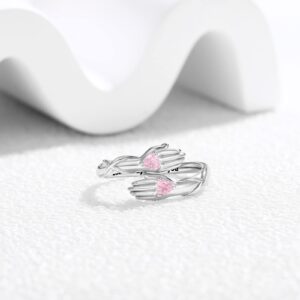 Hug Ring 925 Sterling Silver for Women Always with You Endless Hugging Ring Jewelry Gift for Daughter Teen Girls Hug Hand Rings Adjustable (I Love You Forever)