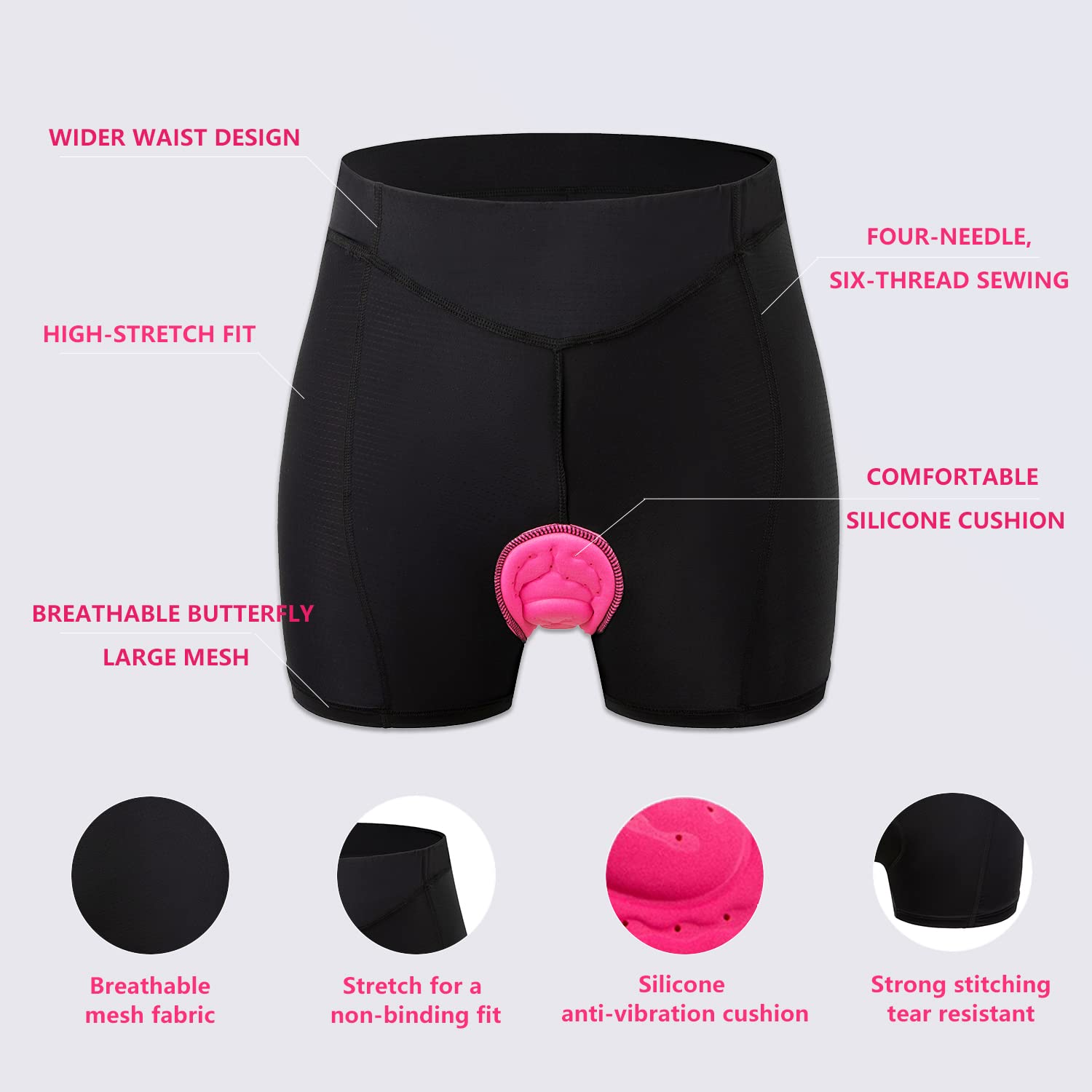 JEPOZRA Women's Cycling Underwear with Padding Cycling Shorts for Women Workout Shorts for Road Bikes,Horseback Riding