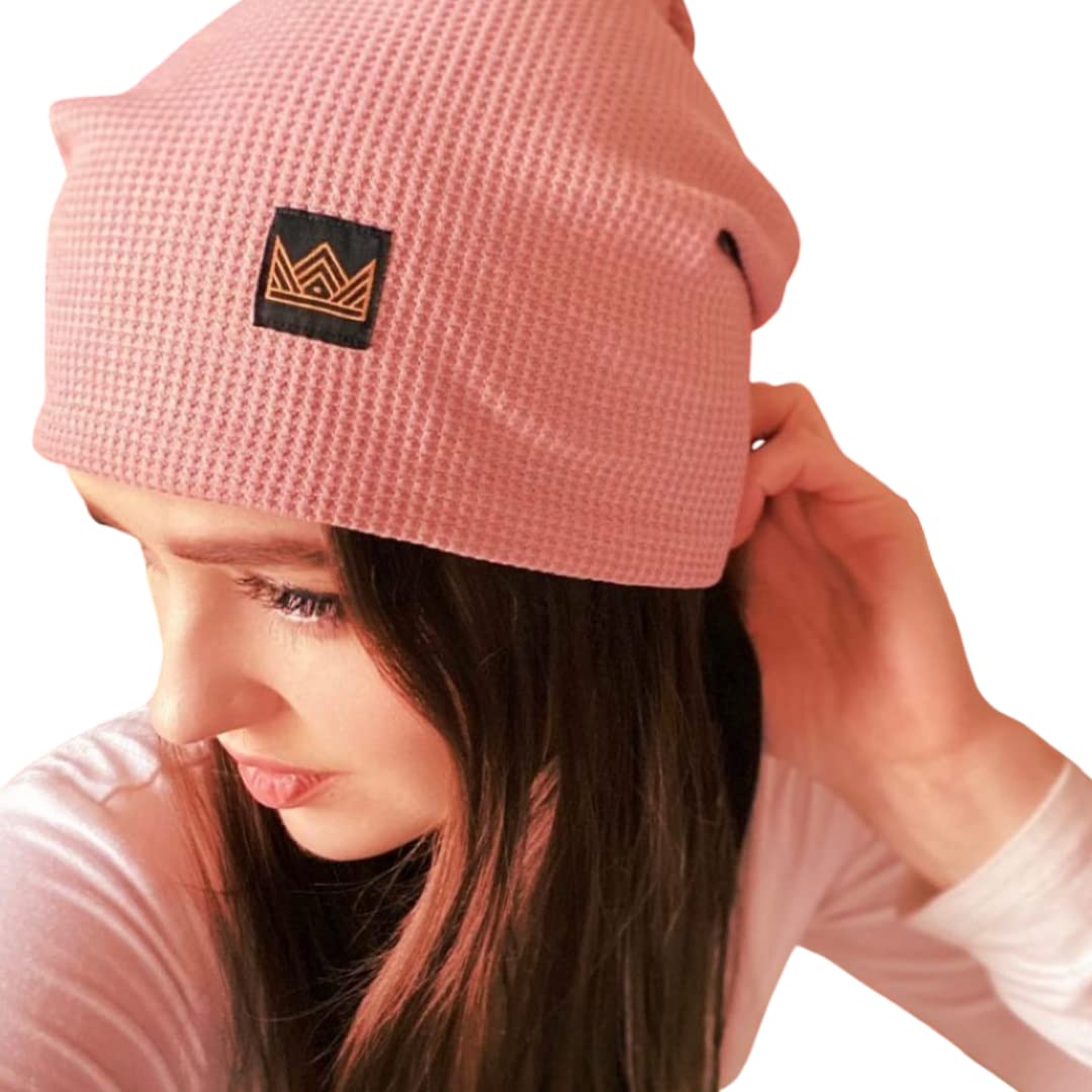 Gracie & Roo EMF Protection Hat, Unisex Beanie, Silver Lining Shields Radiation, Wi-fi (Pink)