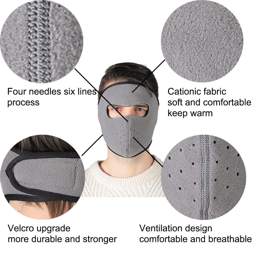 Nichalous Winter Fleece Mask Warm Mask Cycling Warm Fleece Mask Men Women Full Cover Face Mask Outdoor Cold Weather Windproof Mask Breathable Thickened Dustproof (Black)