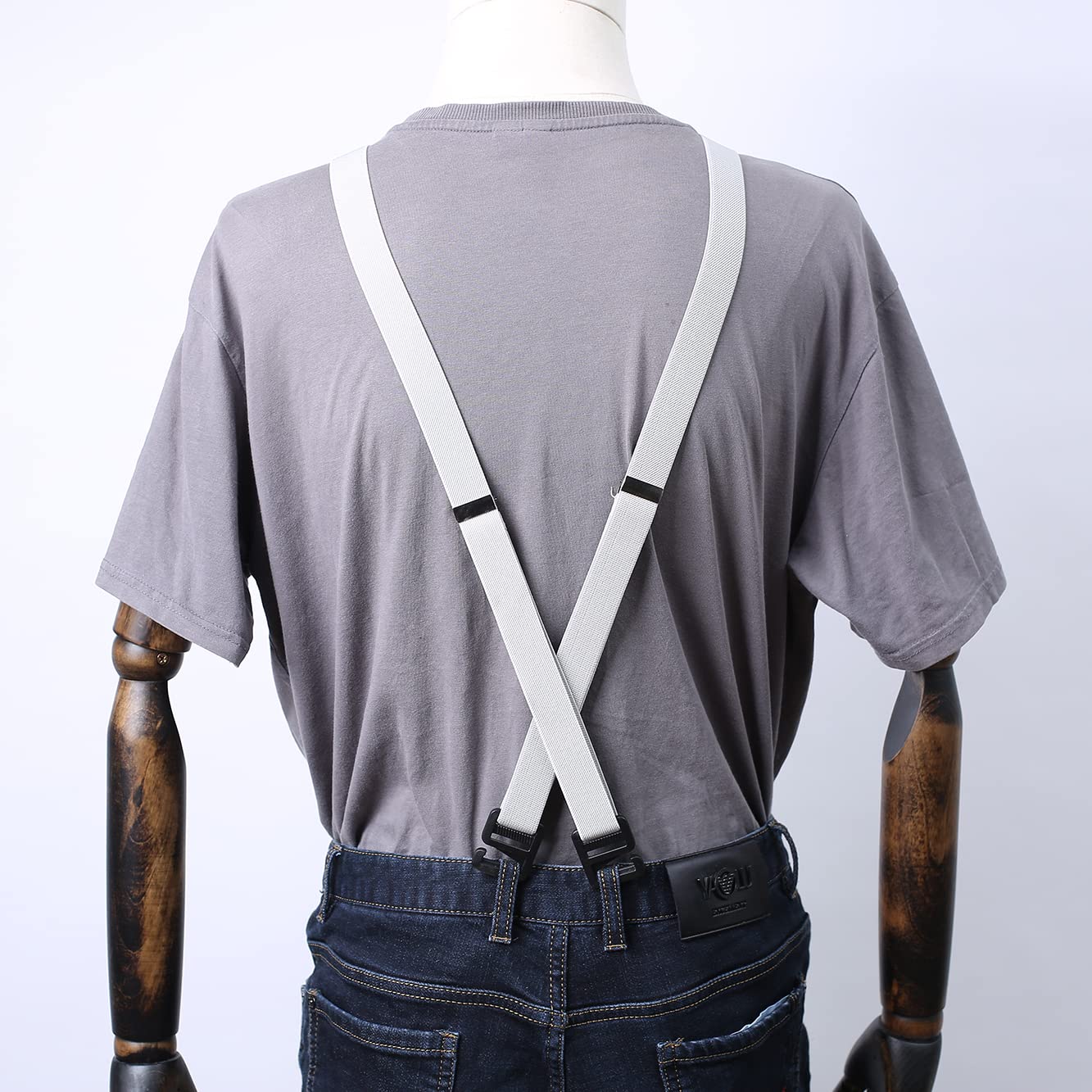 PAHVRION Y Back Hidden Suspenders for Men, Invisible Suspender for Untucked Men Adjustable Under the Shirt Suspenders